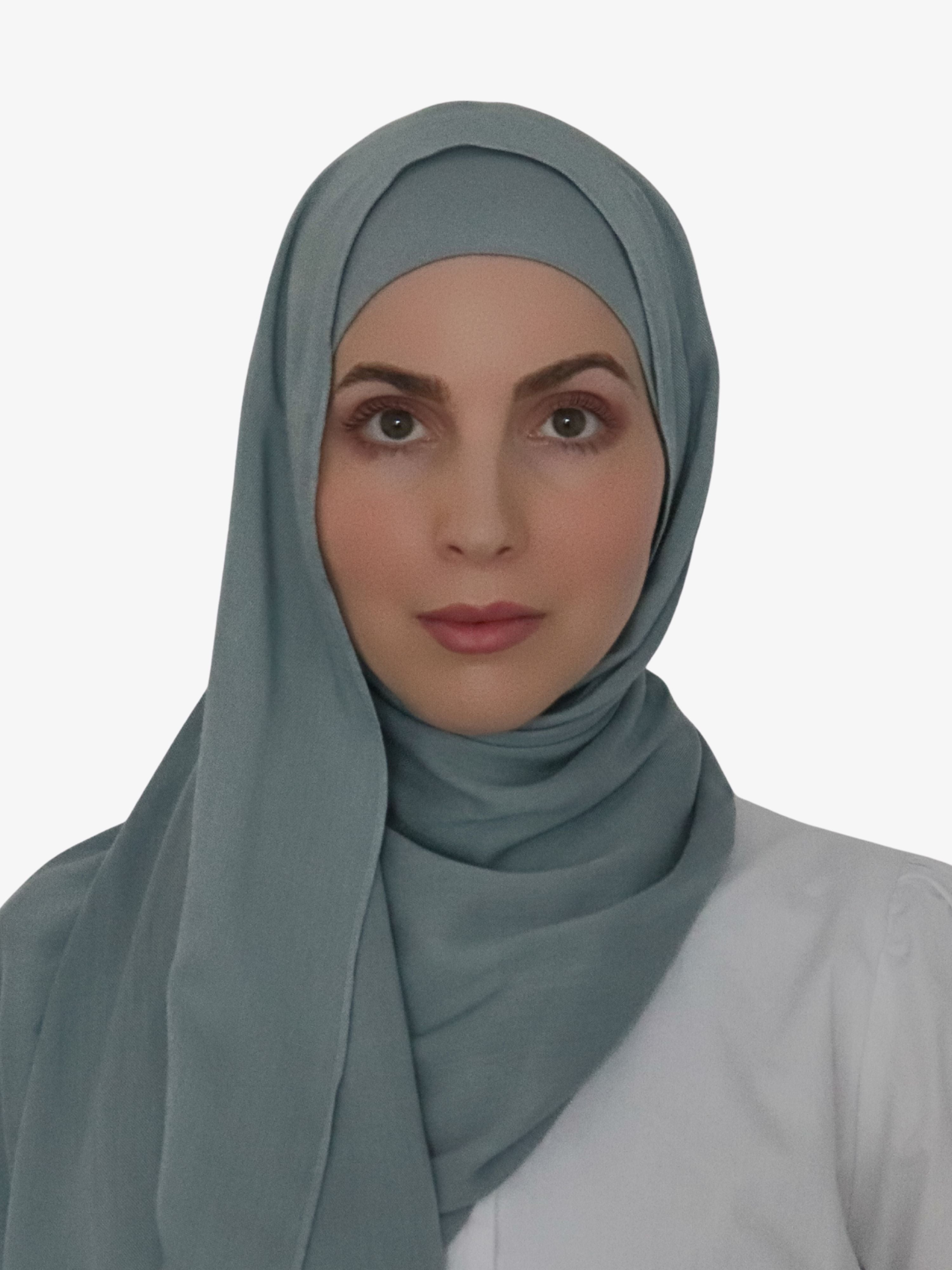 Twin Veil Premium Matching Modal Hijab Set - Misty Blue